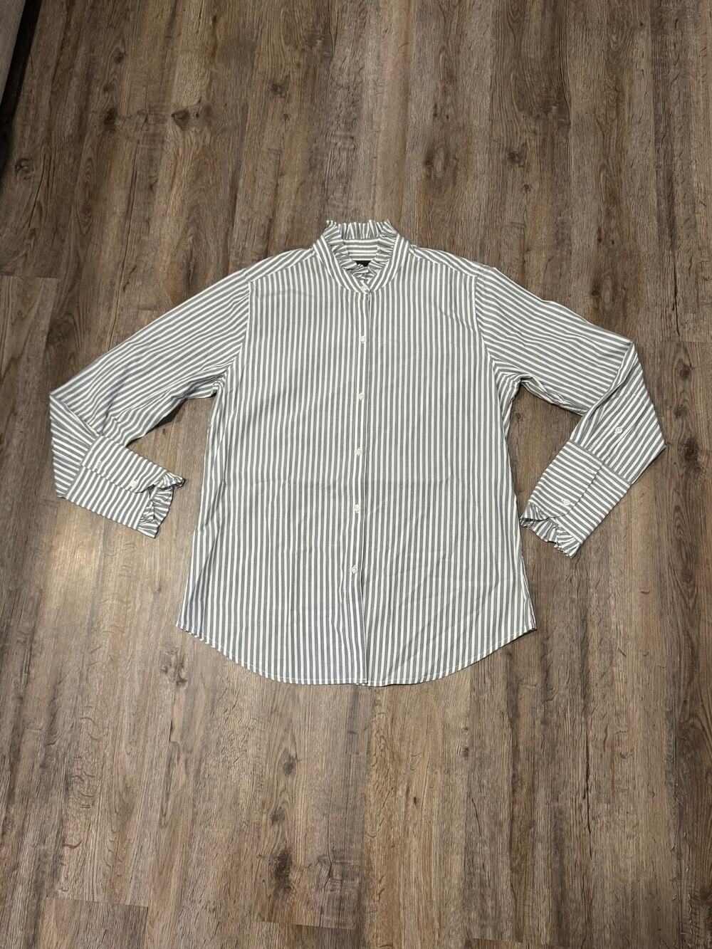Nili Lotan Women's Striped Long Sleeve Button Down Shirt Size Large